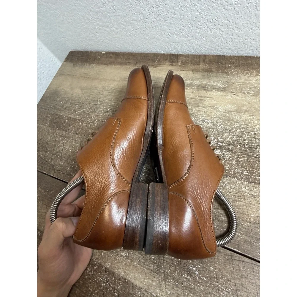Frye Mens‎ Leather Oxford Dress Shoes Brown Cap Toe Classic 74299 Size 7.5 B
